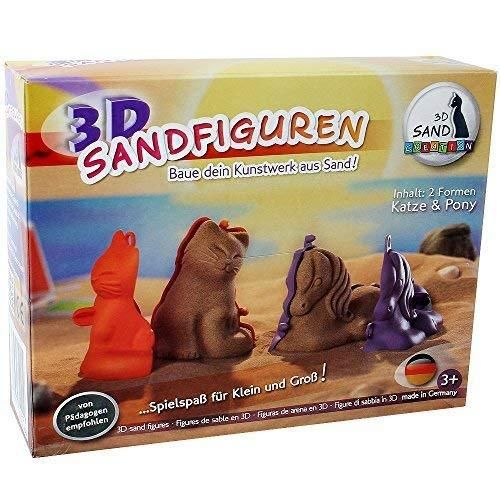 3D Sandfiguren von Sandcreation Katze & Pony