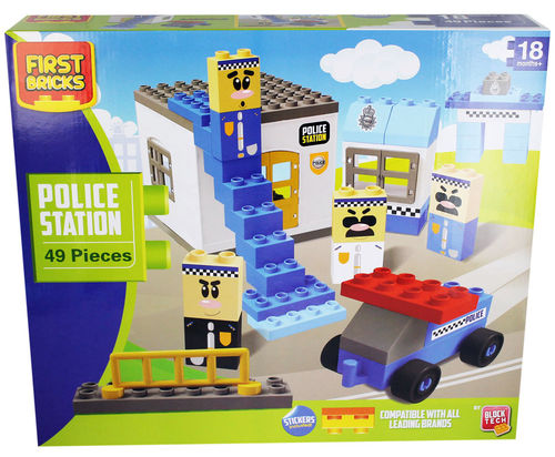 First Bricks Polizeiwache Set 49 Steine Lego-/Duplo-kompatibel