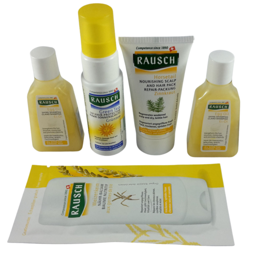 Rausch Reise-Set - Shampoo, Sonnenschutz, Balsam und Repair-Packung 110ml