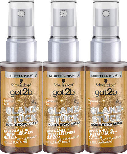 Schwarzkopf Glanzstück Hair & Body Spray Glamorous Gold 3 x 50ml
