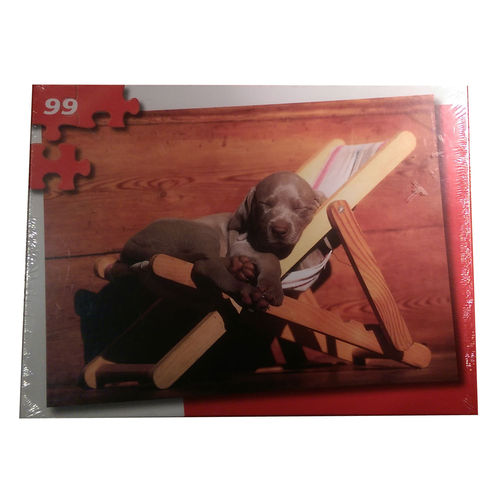 99 Teile Puzzle Hundewelpe auf Liege 20109